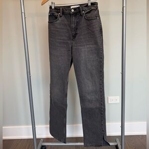 Abercrombie & Fitch 90s Straight Ultra High Rise Split Hem Jeans size 25
